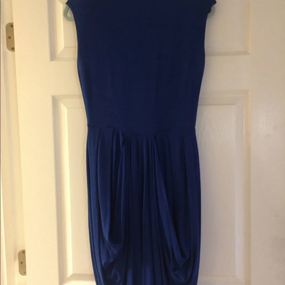 Nadia Tarr Cobalt Blue Pleated Dress Size Large - Picture 5 of 8